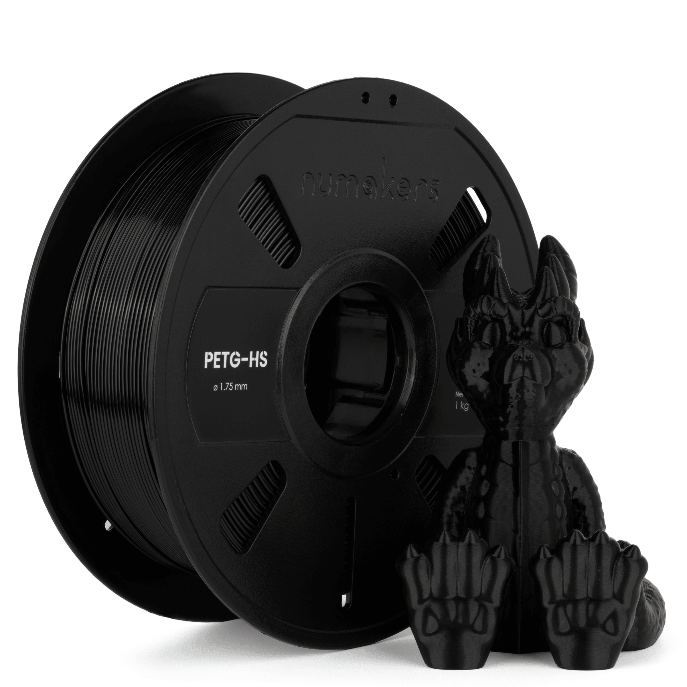 Numakers_PETG-HS_Pitch_Black_Spool_Printzy Numakers PETG-HS - Image 1