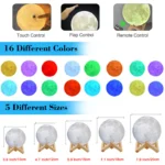 Photo Moon Lamp with 16 Colors, Customized Moon Lamp with Photo Print(10-20CM) - Image 2