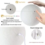 Photo Moon Lamp with 16 Colors, Customized Moon Lamp with Photo Print(10-20CM) - Image 4