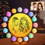 Photo Moon Lamp with 16 Colors, Customized Moon Lamp with Photo Print(10-20CM) - Image 3